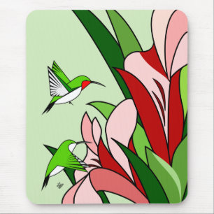 Kolibri und Blume Mousepad