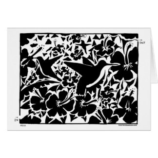 Kolibri-und Blumen-Labyrinth in Schwarzweiss.