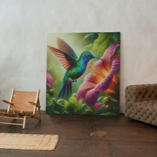 Kolibri und Hibiskus Leinwanddruck