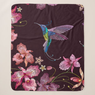 Kolibri und Orchidee exotische tropische Blumen se Sherpadecke