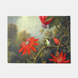 Kolibri und Passionsblumen Malerei Fußmatte