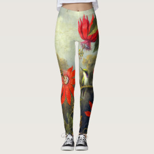 Kolibri und Passionsblumen Malerei Leggings