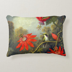 Kolibri- und Passionsblumenmalerei Dekokissen