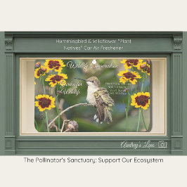 Kolibri und Wildblume "Pflanzen Sie Einheimische" Autolufterfrischer