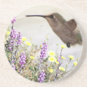 Kolibri und Wildblumen Digitale Kunst Getränkeuntersetzer