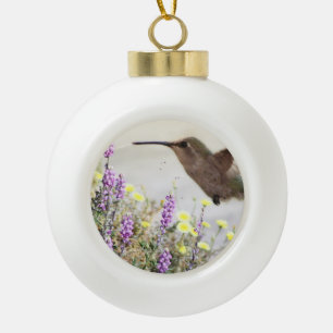Kolibri und Wildblumen Digitale Kunst Keramik Kugel-Ornament