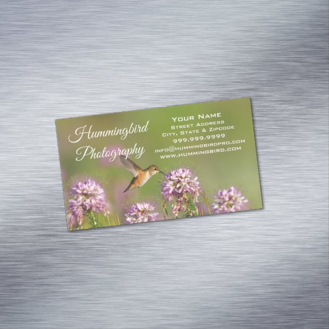 Kolibri und Wildblumen Magnetische Visitenkarte (Beispiel)