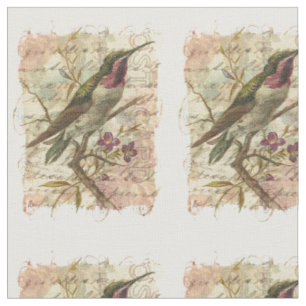 Kolibri-Vintage Collage Stoff