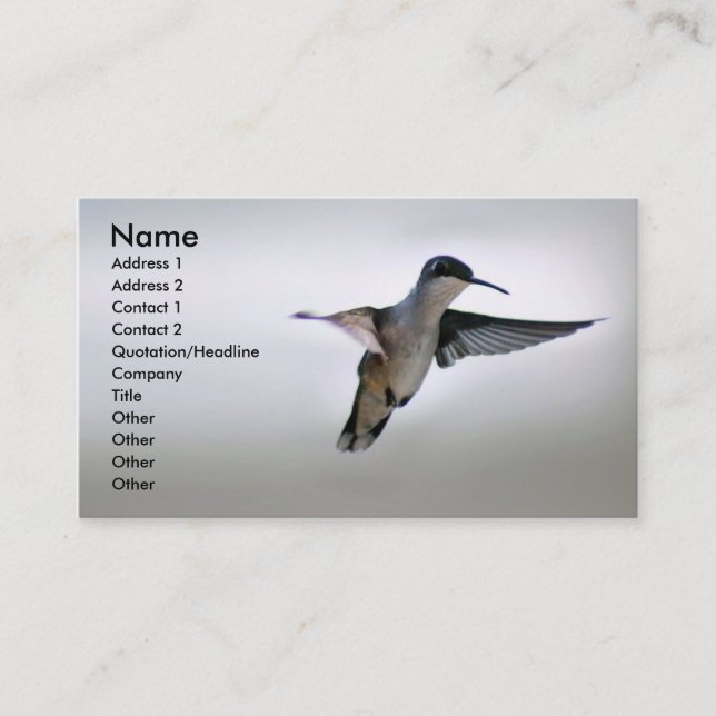 Kolibri-Visitenkarte Visitenkarte (Vorderseite)