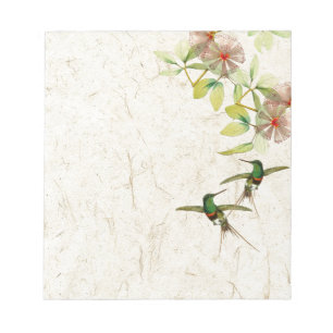 Kolibri-Vogel-Blumen-Tier-Notizblock Notizblock