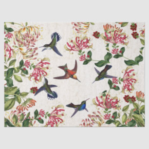 Kolibri-Vogel-Geißblatt-Blumen-Seidenpapier Seidenpapier