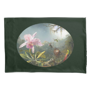 Kolibri-Vogel-Orchideen-Blumen-Blumenkissenbezug Kissenbezug