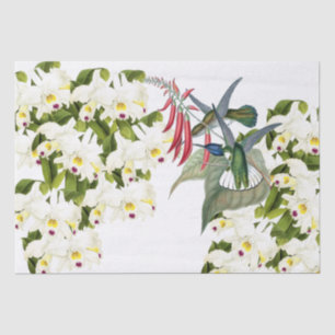 Kolibri-Vogel-Orchideen-Blumen-Seidenpapier Seidenpapier