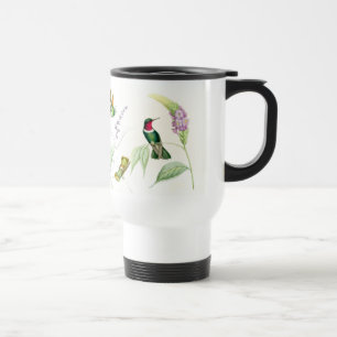 Kolibri-Vogel-Tier-Blumen-Tier-Tasse Reisebecher