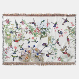Kolibri-Vogel-Tier-Blumenthrow-Decke Decke