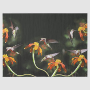 Kolibri-Vogel-Tier-Sonnenblume-Blume mit Blumen Seidenpapier