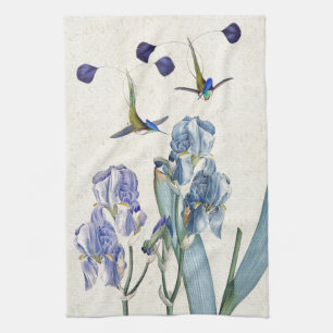 Kolibri-Vogel-Tieriris-Blumen-Küchen-Tuch Geschirrtuch