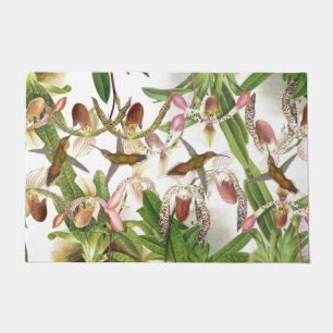 Kolibri-Vogel-Tierorchideen-Blumen-Tür-Matte Fußmatte