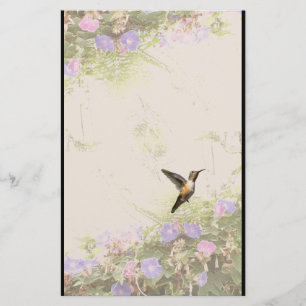 Kolibri-Vogel-Tierwild lebende tiere mit Blumen Briefpapier