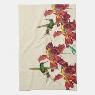 Kolibri-Vogel-Tulpe-Blumen-Küchen-Tuch Geschirrtuch