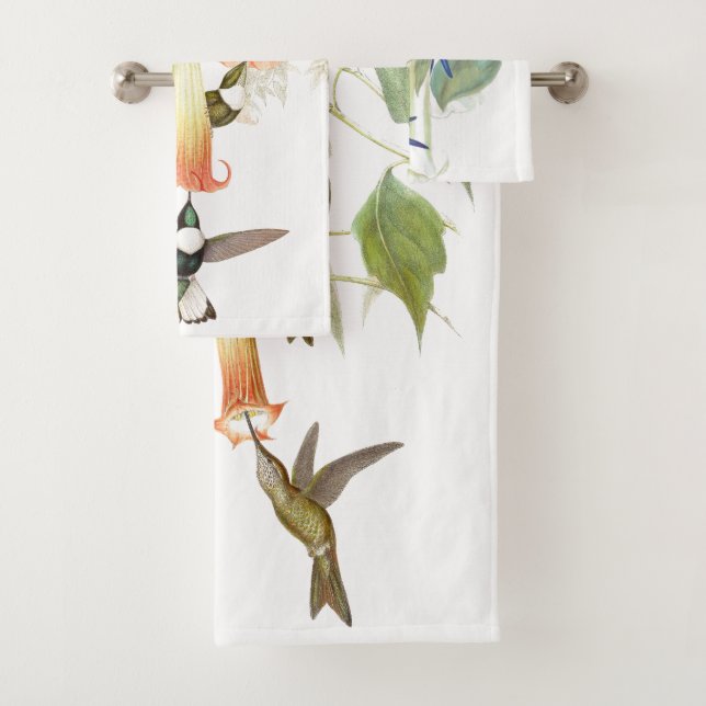 Kolibri-Vogel-wild lebende Tiere verlassen Badhandtuch Set (Insitu)