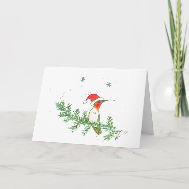 Kolibri-Weihnachten Feiertagskarte (Vorderseite)