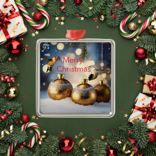 Kolibri-Weihnachtskarte Ornament Aus Metall
