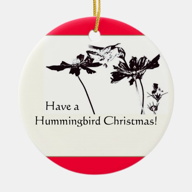 Kolibri-Weihnachtsverzierung Keramik Ornament (Vorne)