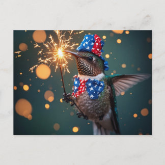 Kolibri zum Feiern des Vierten Juli Einladungspostkarte