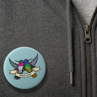 Kolibribenutzerdefinierter Text Vögel halten Band Button