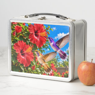 Kolibrigarten-Pausenzeit-Natur-Lunchbox Metall Brotdose