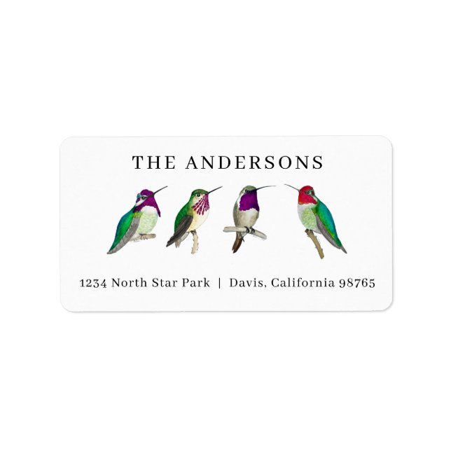Kolibris Adresse Adressaufkleber (Vorne)