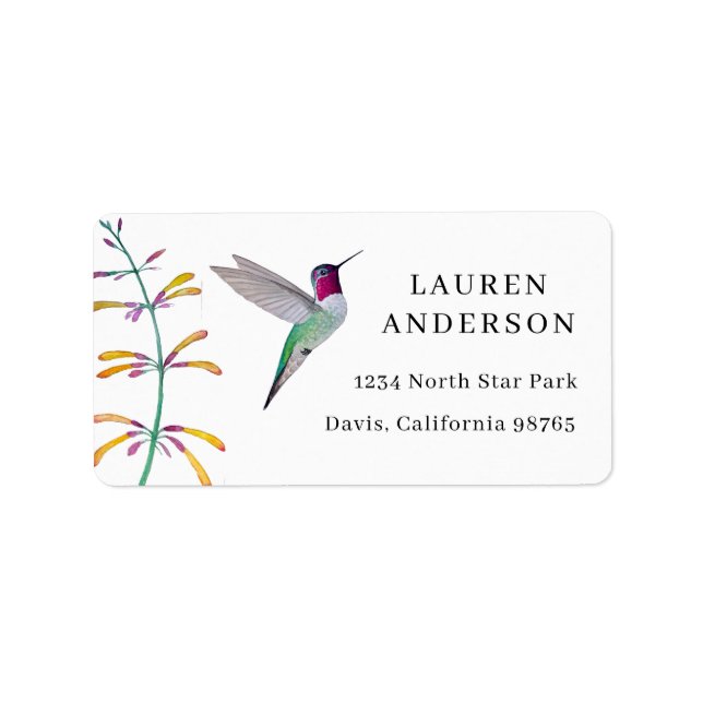 Kolibris Adresse Adressaufkleber (Vorne)