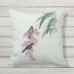Kolibris im Orchideen-Kissen im Freien16x16 Kissen Für Draußen