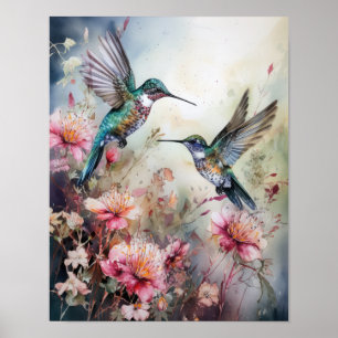 Kolibris Malerei Kunst Druck Poster
