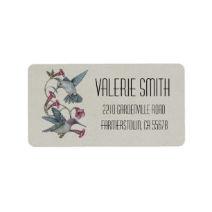 Kolibris u. Rebe Adressaufkleber