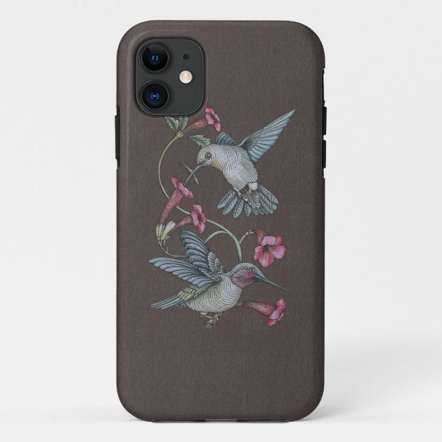 Kolibris u. Rebe Case-Mate iPhone Hülle (Rückseite)