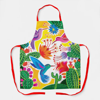 Kolibris und blühende Kakteen Schürze