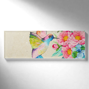 Kolibris und Blume Namenschild
