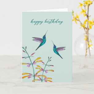 Kolibris und Blumen des Mexikanischen Veilchenohrk Karte