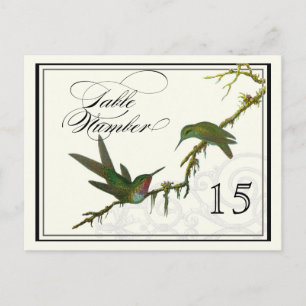 Kolibris und Schwünge - Tischplatznummern Postkarte