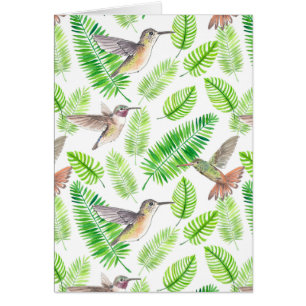 Kolibris und tropische Blätter