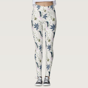 Kolibris und weiße Blumen. Leggings