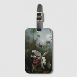 Kolibris und Weiße Orchidee von Martin J. Heade Gepäckanhänger