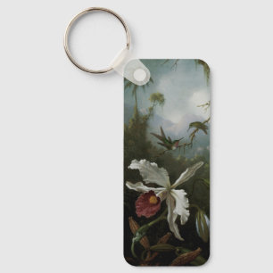 Kolibris und weiße Orchidee von Martin J. Heade Schlüsselanhänger