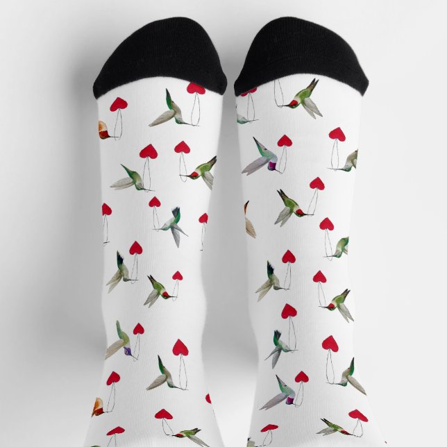 Kolibris Valentinstag Socken (Oben)