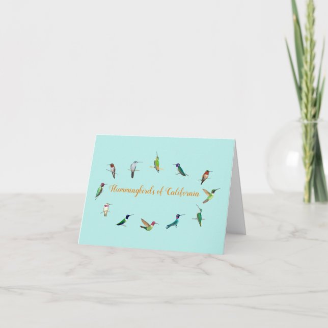 Kolibris von Kalifornien Karte (Vorderseite)