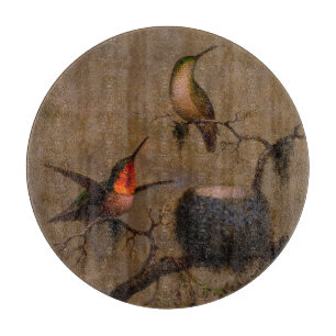 Kolibrivogelnest viktorianische Heade-Malerei Schneidebrett
