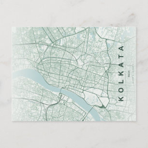 Kolkata Indien Stadtplan Minimal Design Postkarte