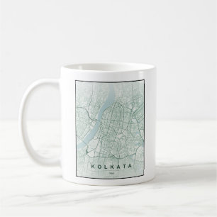 Kolkata Indien Stadtplan Minimales Design Kaffee Kaffeetasse